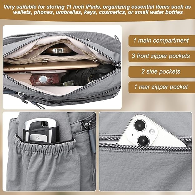 Women's Multi-Zip Crossbody Bag