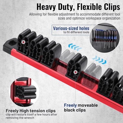 🔥LAST DAY 49% OFF - 🧲🛠️Magnetic Wrench and Screwdriver Organizer – Tool Organizer for Workshop & Garage