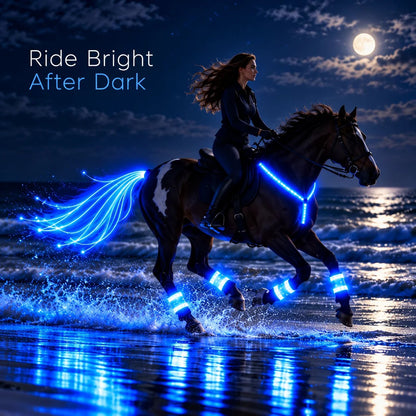 🐎Horse LED Night Glow Protection Gear 6-Piece Full Set