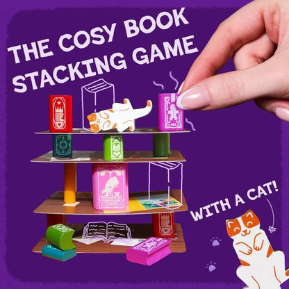 📚🎲Cooperative Stacking Game | Skill & Balance Card and Book Tower Game in Travel Tin