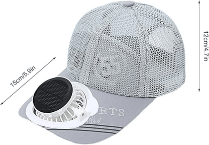 Solar Powered Fan Baseball Hat🧢Breathable🍃Solar Power & USB Charging Fan