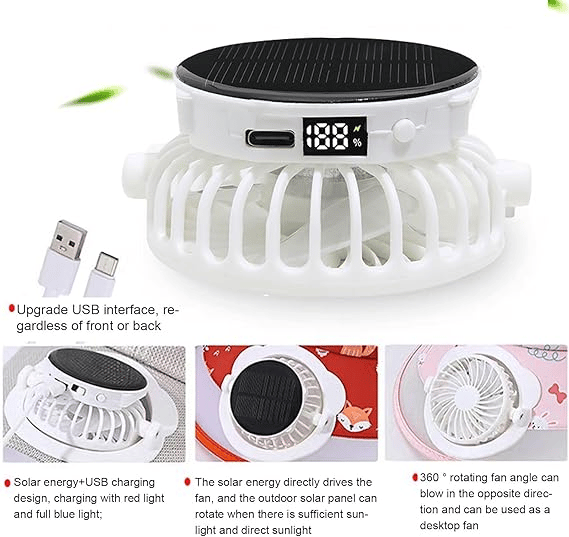 Solar Powered Fan Baseball Hat🧢Breathable🍃Solar Power & USB Charging Fan