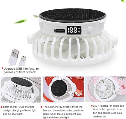 Solar Powered Fan Baseball Hat🧢Breathable🍃Solar Power & USB Charging Fan