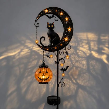 (🎁Halloween Early Bird Special Sale 49% OFF)🎃🐈🌙Pumpkin Moon Garden Stake Light