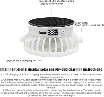 Solar Powered Fan Baseball Hat🧢Breathable🍃Solar Power & USB Charging Fan