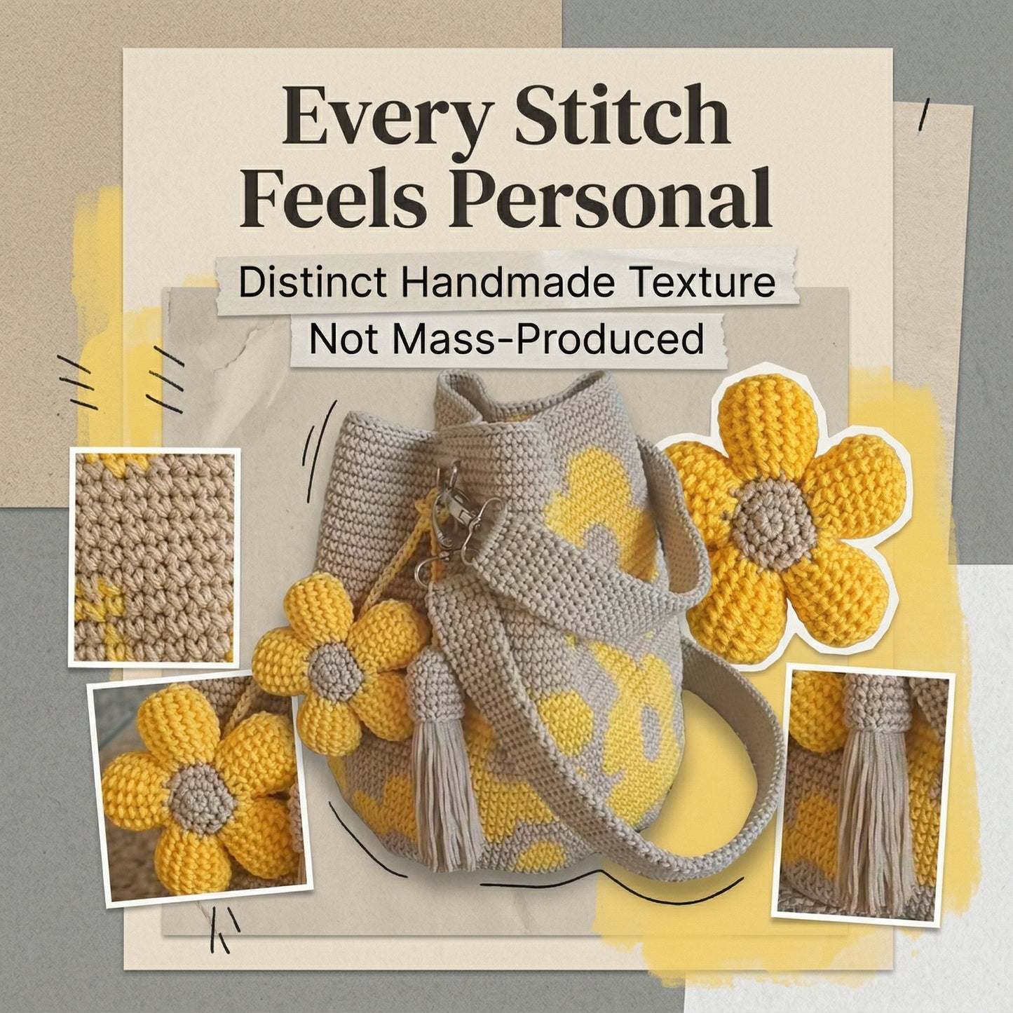 🏆Last Day Promotion 49% OFF🧵Handmade Crochet Flower Tote 🌼✨