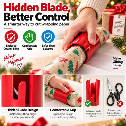 Gift wrapping paper slicer