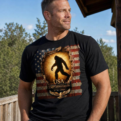 USA 250th Anniversary Bigfoot Patriotic T-Shirt