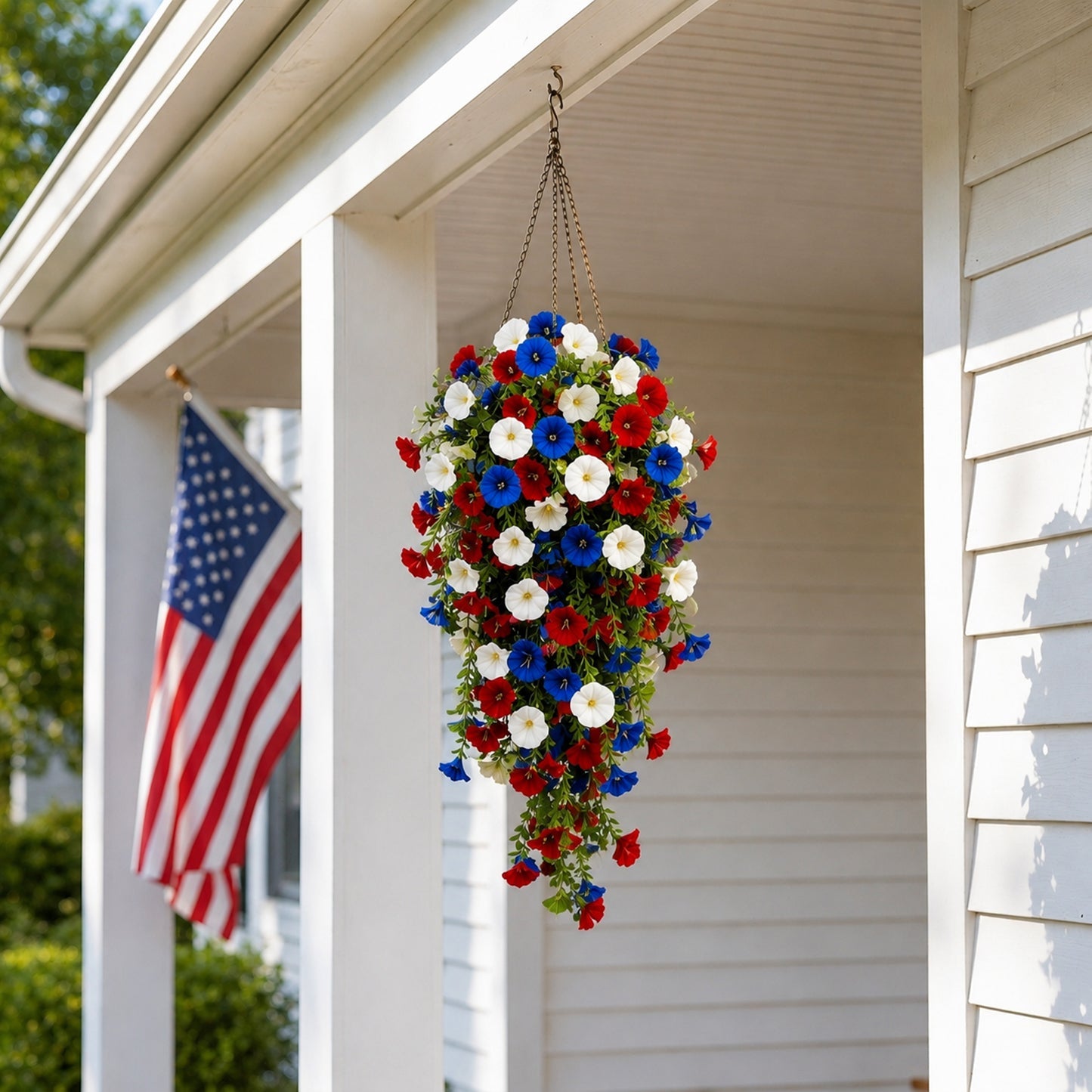 🏆Flash Sale-49% OFF⚡ 50K+ SOLD! Red, White & Blue Artificial Morning Glory Hanging Vines
