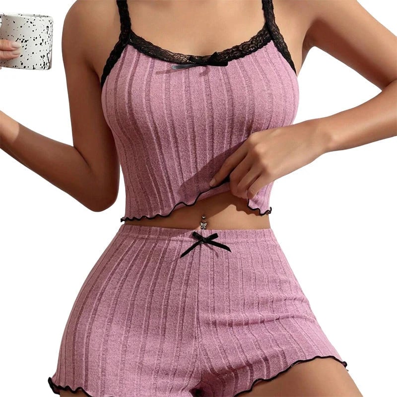 ⏳Time-Limited Special⏰Ribbed Knit Cami & Shorts Pajama Set