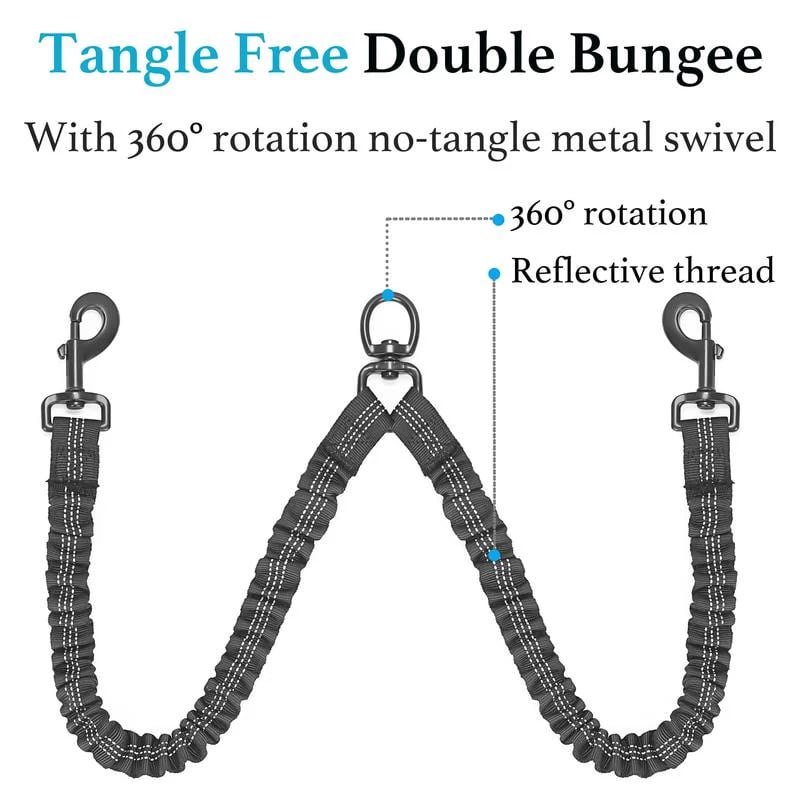 🐕Heavy Duty Dog Leash with Shock Absorbing Bungee