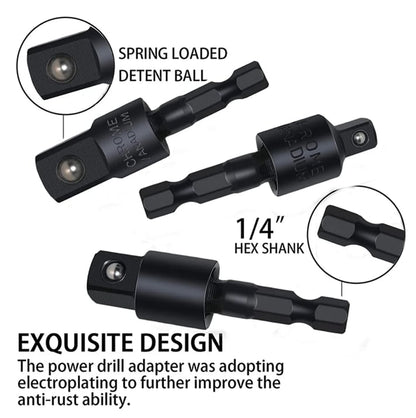 🔥LAST DAY 49% OFF - 🛠️6PCS Right Angle Drill Attachment Set with 105° Angle Drill Adapter and Impact Grade Socket Adapter