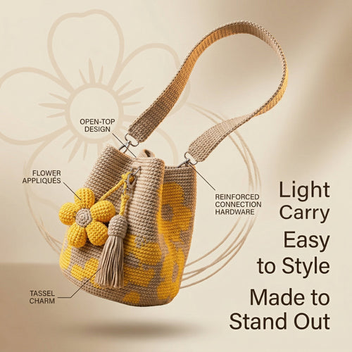 🏆Last Day Promotion 49% OFF🧵Handmade Crochet Flower Tote 🌼✨