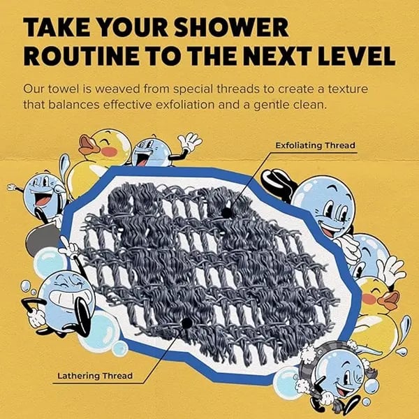 🫧Exfoliating Shower Bath Towel