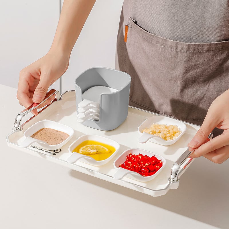 🏆Flash Sale⚡Dipping Sauce Plate & Holder Set,Best Gifts