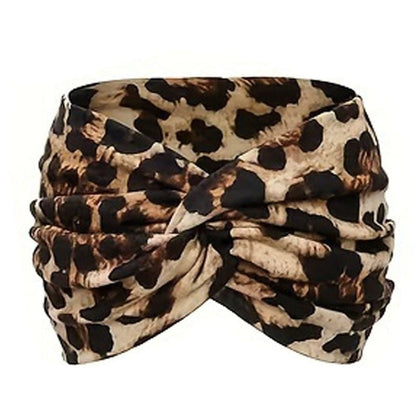 Bohemian-style hairband with a paisley print, wide elasticated hairband
