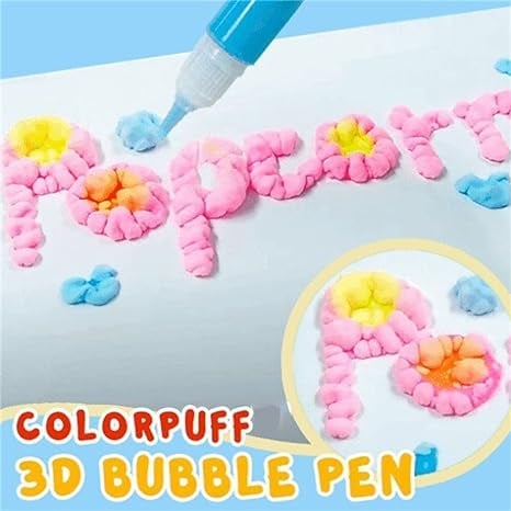 🌟Magic Puffy Pens – Draw 3D with one stroke!🎄DIY Bubble Popcorn Drawing Pens