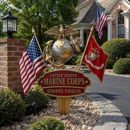 🏆Last Day Promo: 49% OFF 🎖️-US Marine Corps Semper Fidelis Tribute Garden Stake - ✈️Buy 3 Free Shipping Today!