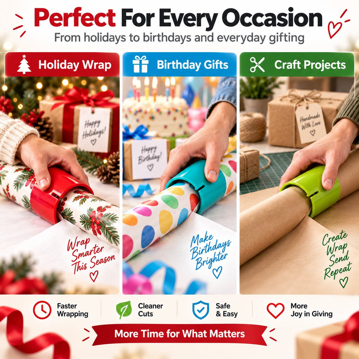 Gift wrapping paper slicer