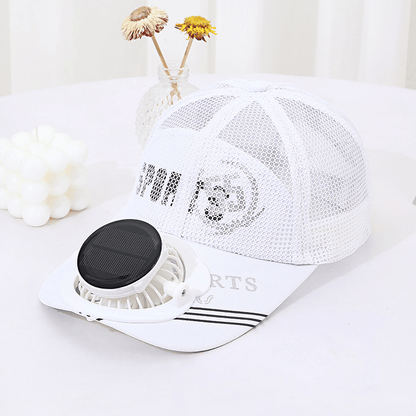 Solar Powered Fan Baseball Hat🧢Breathable🍃Solar Power & USB Charging Fan