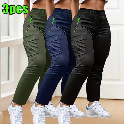 3-Pack women's multi-pocket slim-fit overalls