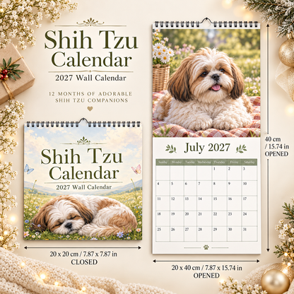 Shih Tzu 2027 Wall Calendar – Beautiful Shih‑Tzu Dog Art Calendar, Perfect Gift for Shih Tzu Lovers