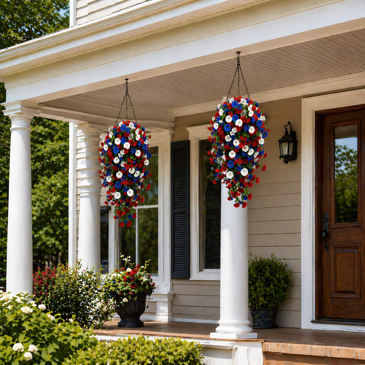 🏆Flash Sale-49% OFF⚡ 50K+ SOLD! Red, White & Blue Artificial Morning Glory Hanging Vines