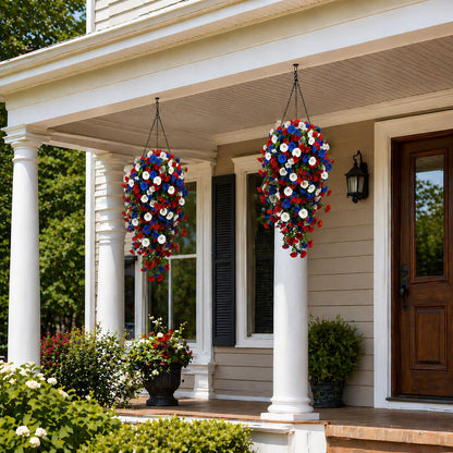 🏆Flash Sale-49% OFF⚡ 50K+ SOLD! Red, White & Blue Artificial Morning Glory Hanging Vines