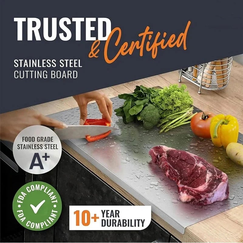🔪 Stainless Steel Cutting Board | Hygienic, Durable & Easy to Clean