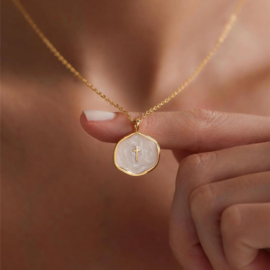 New Arrival✨The "Serene Faith" Vintage Oval Cross Necklace