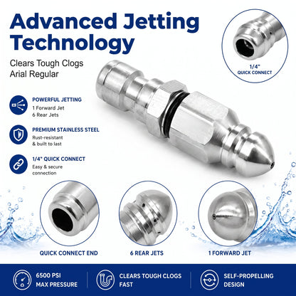 🔧Stainless Steel Powerful Pipe Sewer Cleaning and Unclogging Nozzle