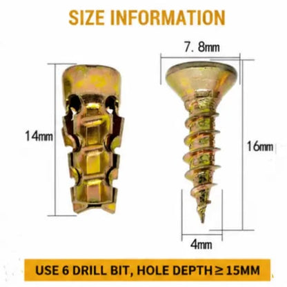 🔥LAST DAY 49% OFF - 🛠️🔩 6×14mm Short Expansion Screw Set for Cabinet Hinge Repair & Stripped Thread Restoration