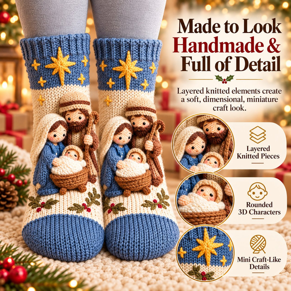 🎄Last Day 50% OFF-3D Nativity Christmas Socks