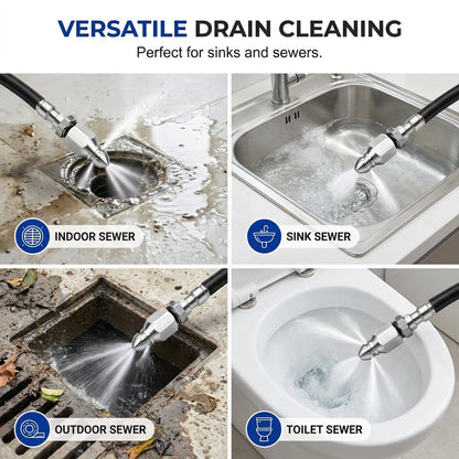 🔧Stainless Steel Powerful Pipe Sewer Cleaning and Unclogging Nozzle