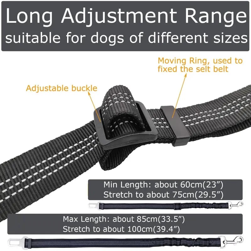 🐱🐶Pet Seatbelts – Car Headrest Restraint, Adjustable Safety Leads