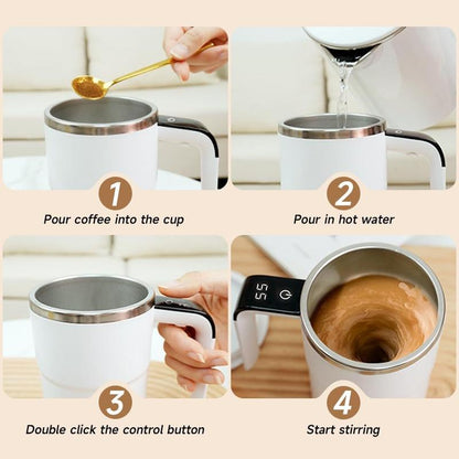 ✨Last Day 49% OFF - Electric coffee mug with a built-in LCD thermometer, perfect for brewing coffee, milk, cocoa, etc.