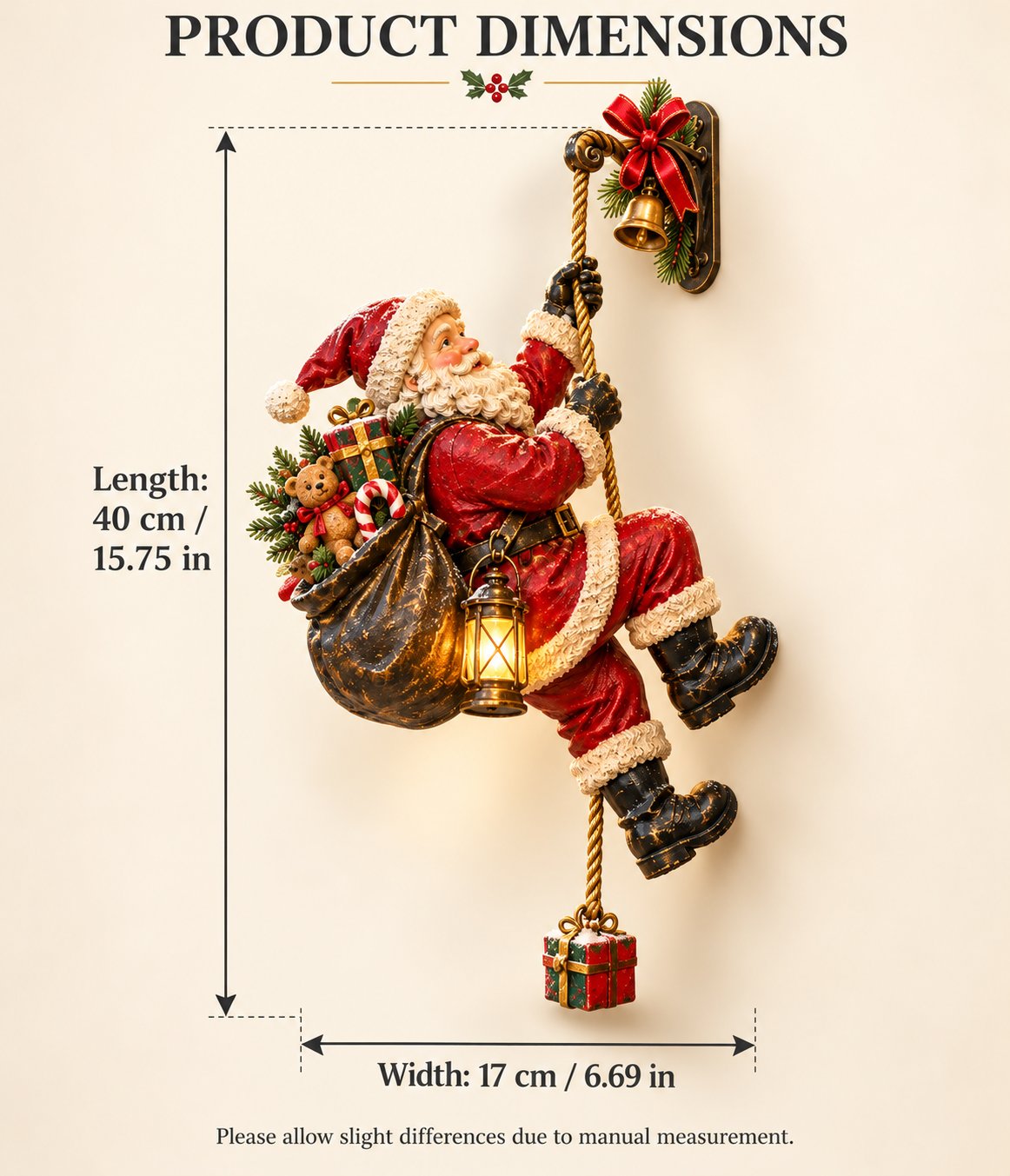 ✨60% OFF🎅Santa's Secret Climb – Lighted Christmas Wall Decoration 🎁