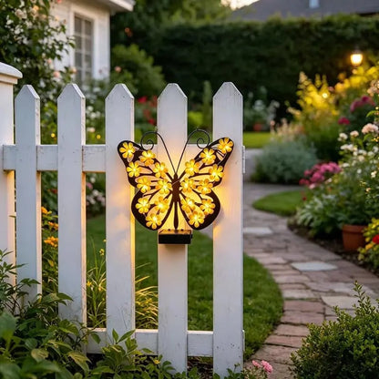 🔥Outdoor Metal Butterfly Wall Art Decorative Solar Light