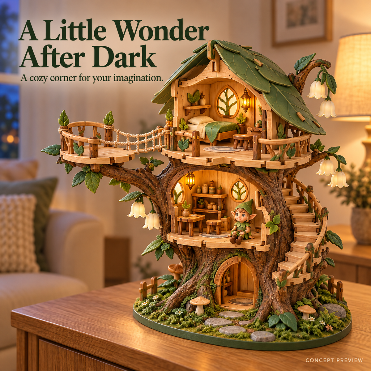 🔥LAST DAY 49% OFF -Enchanted Treehouse – DIY Miniature Fairy House Play set✨