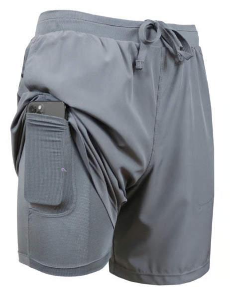Men's 2 in 1 Quick Dry Gym Running Shorts With Liner