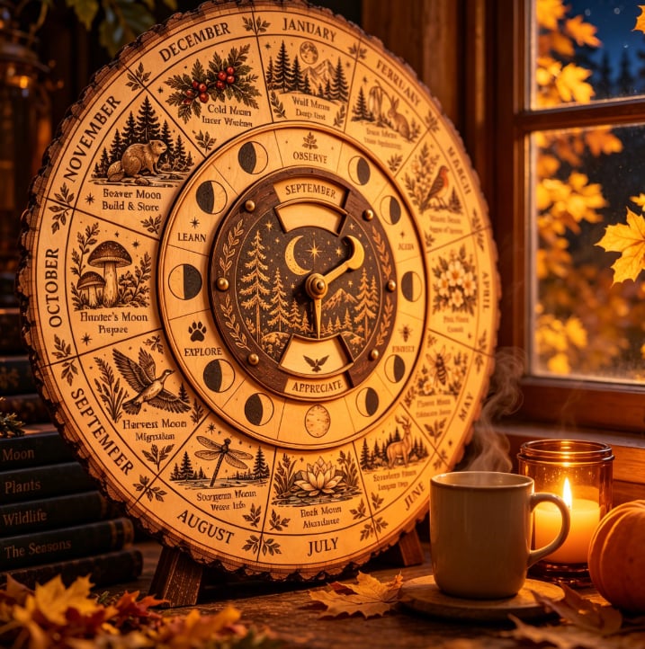 🌙🌲The Moon & Seasons Wheel – 12-Month Seasonal Calendar🌕
