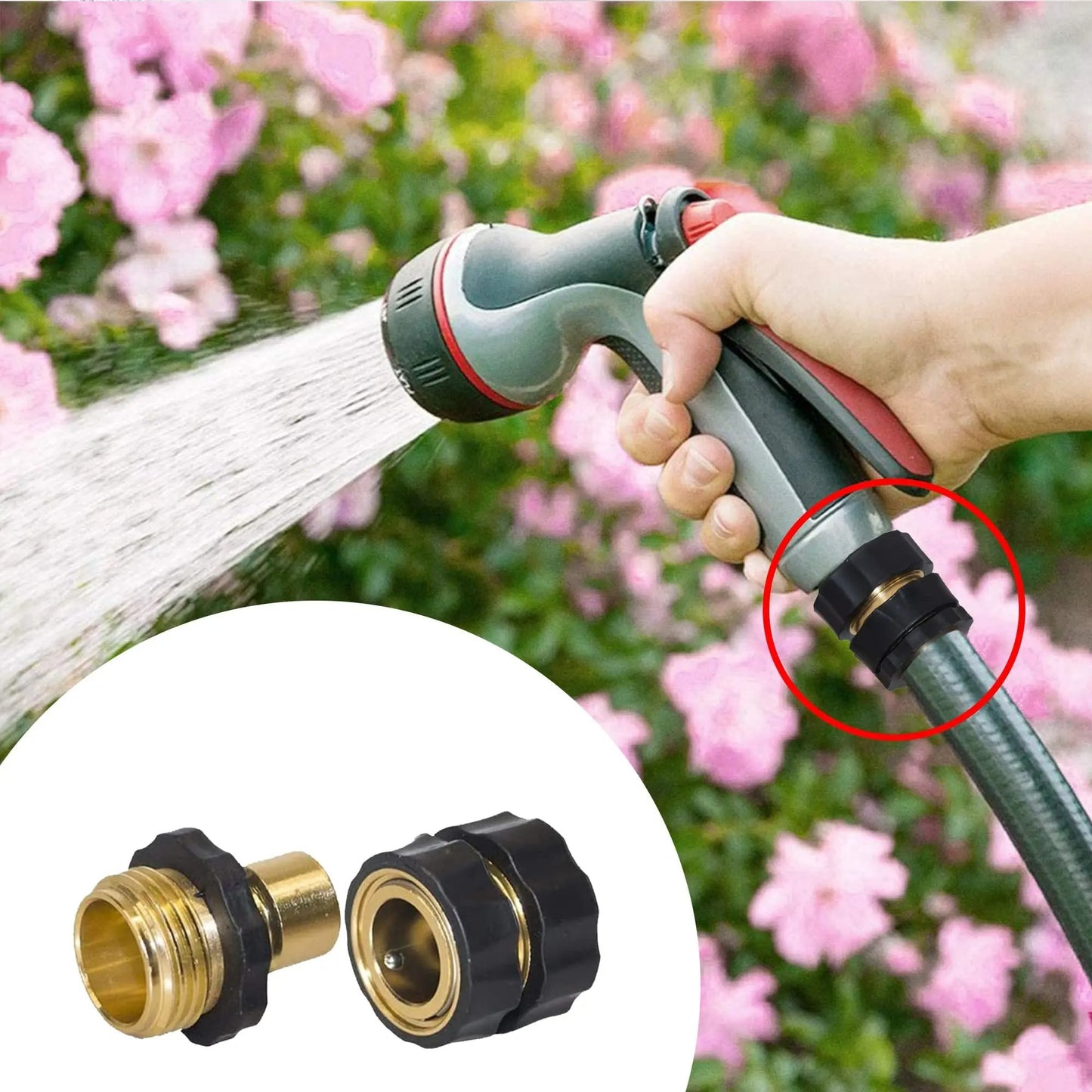 Garden Hose Quick Connector, 3/4 Inch Male and Female Garden Hose Fitting Quick Connector