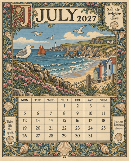 A Year In Britain 2027 – Vintage Storybook Wall Calendar