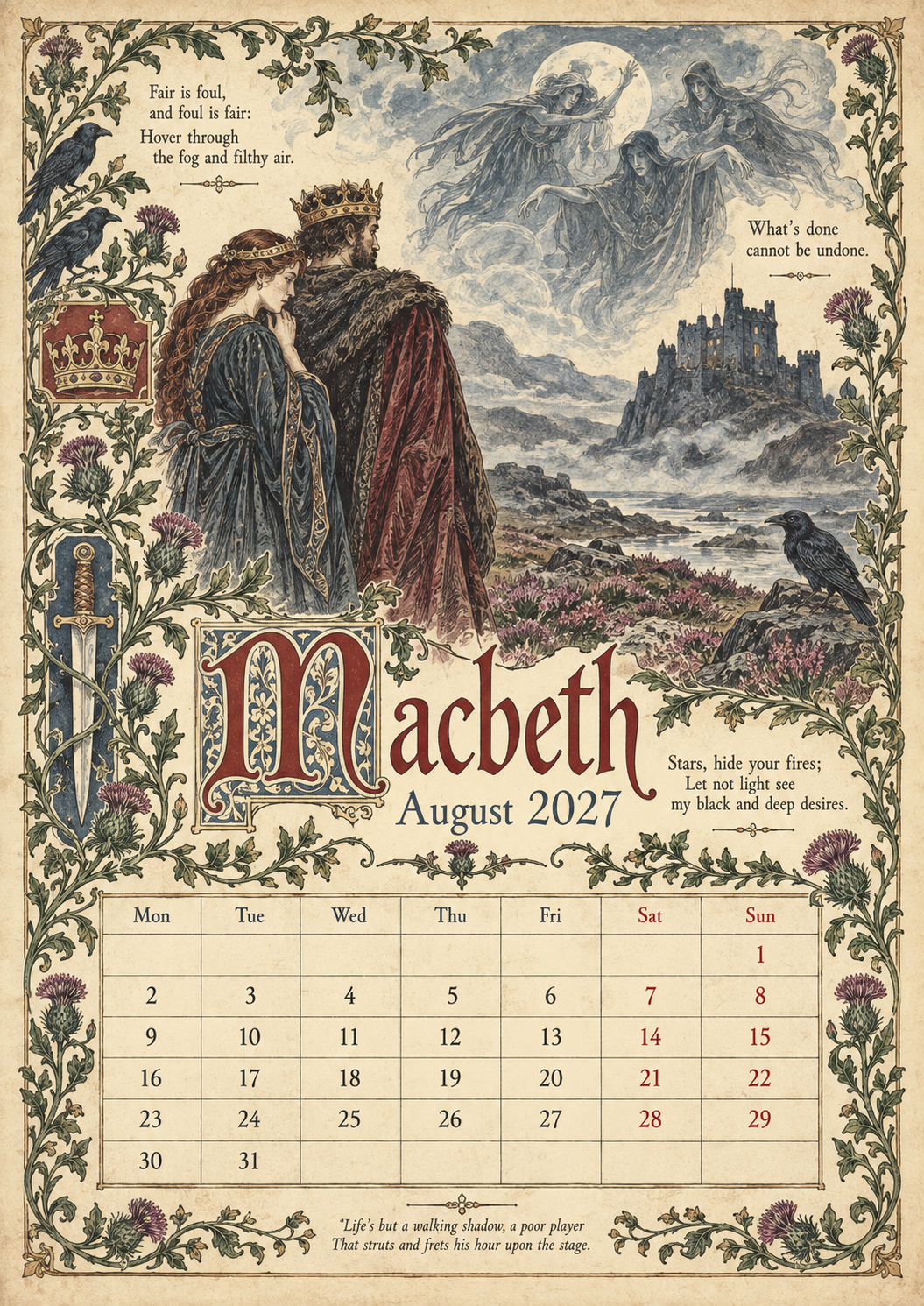 Legends Of Britain 2027 Wall Calendar – Folk Tales, Monsters & Old Stories