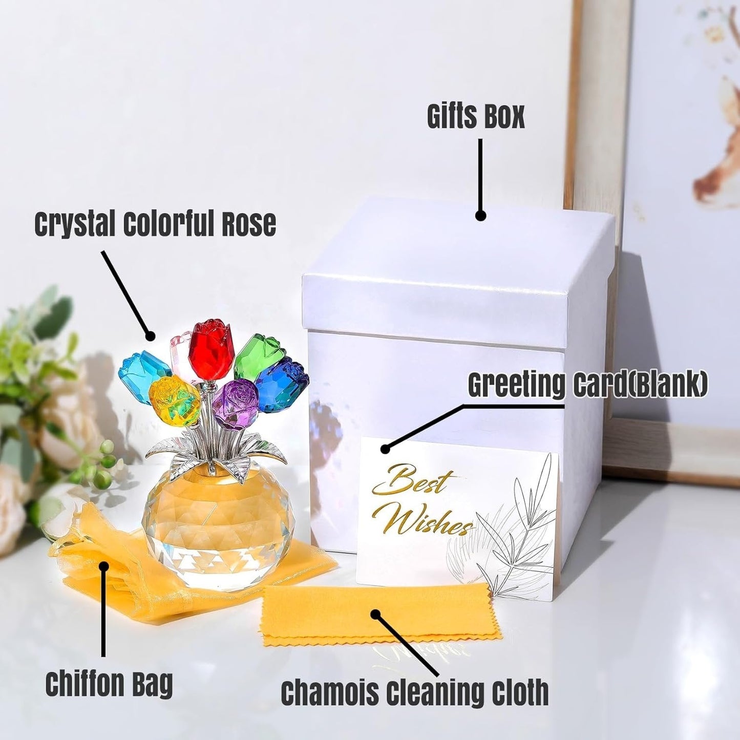🌹Eternal Colorful Rose Ornament – A timeless symbol of love and elegance✨