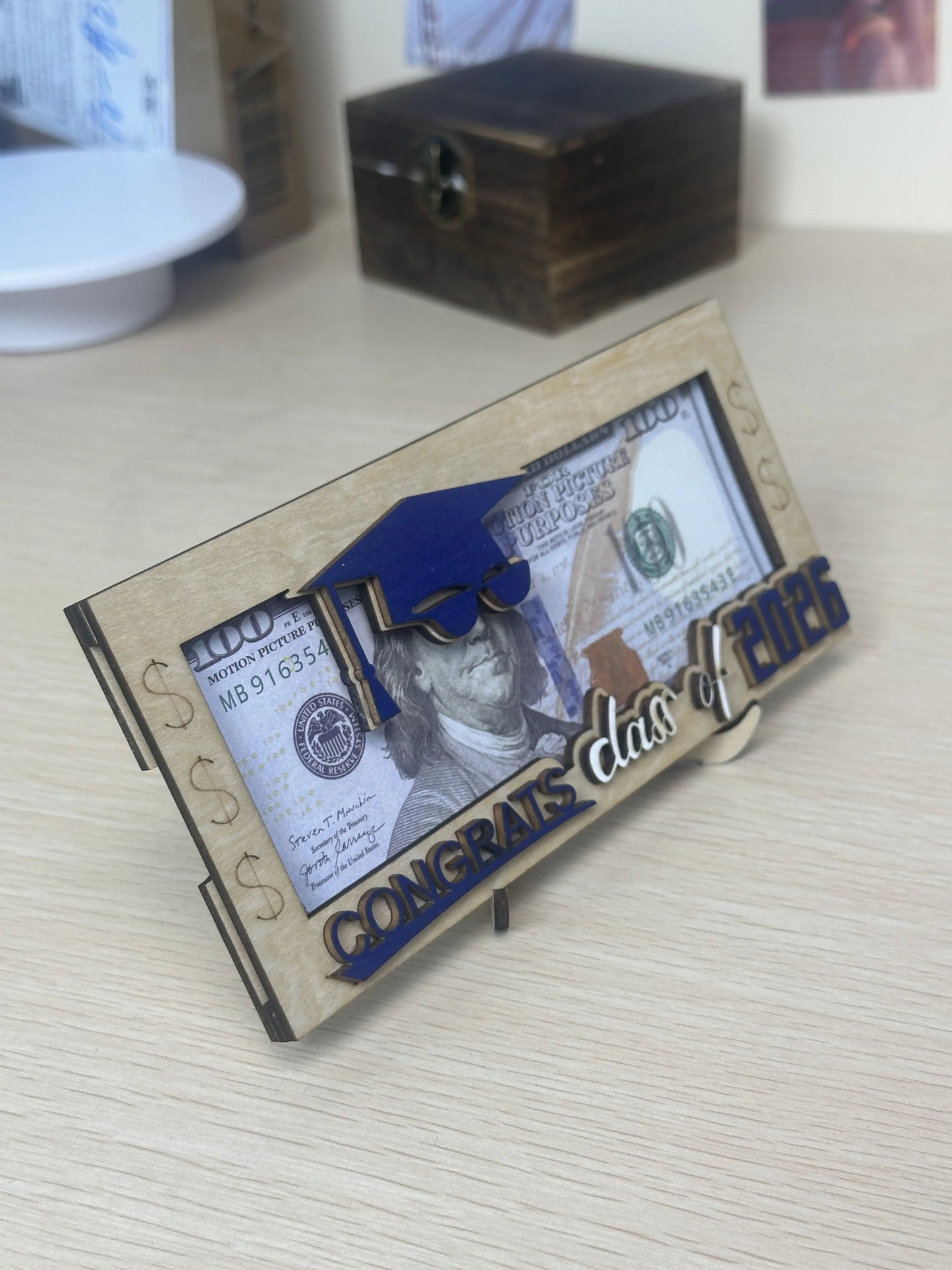 🎓 Graduation 2026 Money Holder – Unique Wooden Cash Gift Box for Class of 2026, Perfect Creative Gift for Seniors 🎁