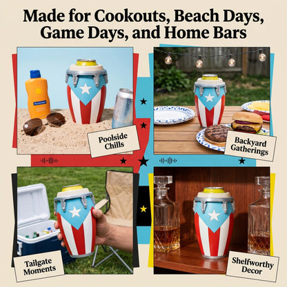 🪘Conga-Style Can Holder – Celebrate Caribbean Pride, One Sip at a Time