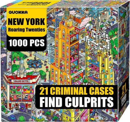 ⏳ Last Day 49% OFF – 🕵️ Detectives: New York 1000-Piece Seek & See Puzzle | Build the Crime Scene & Hunt for Hidden Clues 🗽