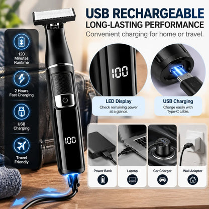 🪒 9-in-1 Electric Grooming Kit For Men – Complete Beard, Hair & Body Trimmer