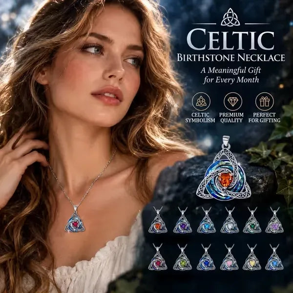 🔥last Day 49% Off - ✝️birthstone Celtic Trinity Knot Necklace ✨